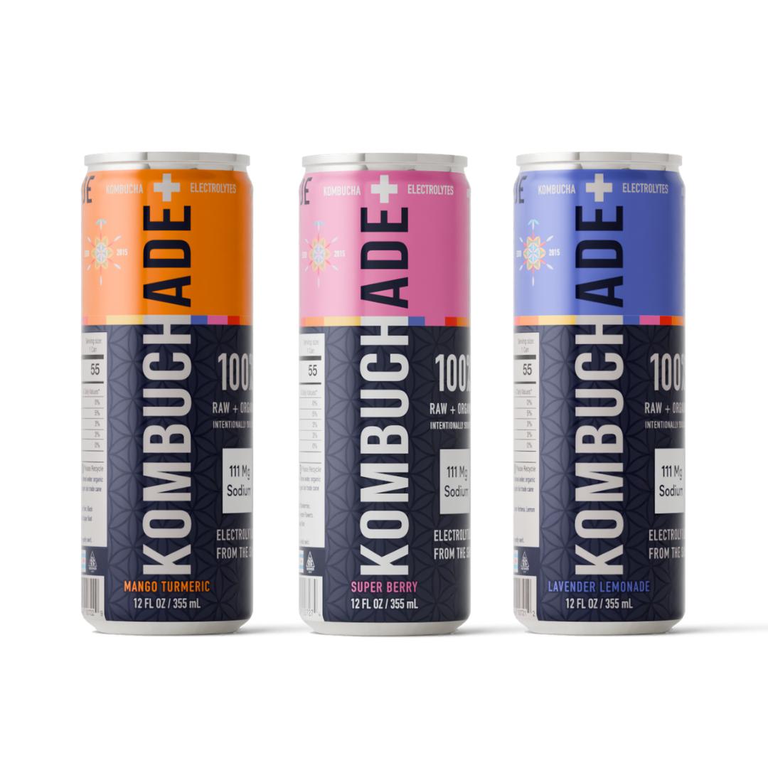 Kombuchade Variety Pack — Mango Turmeric, Super Berry, Lavender Lemonade
